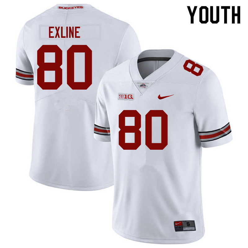 Youth #80 Blaize Exline Ohio State Buckeyes College Football Jerseys Sale-White